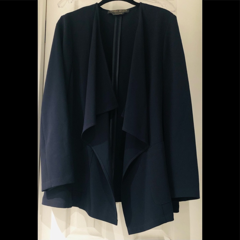 Marina Rinaldi navy fly away jacket